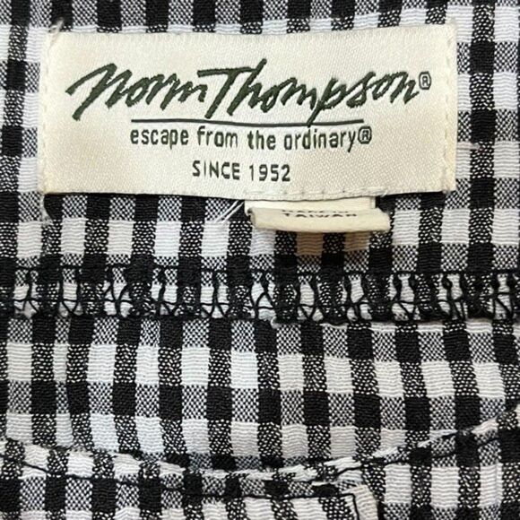 Norm Thompson Womens Blazer Black White Check Button Up Long Sleeve Sz XS - Picture 9 of 16